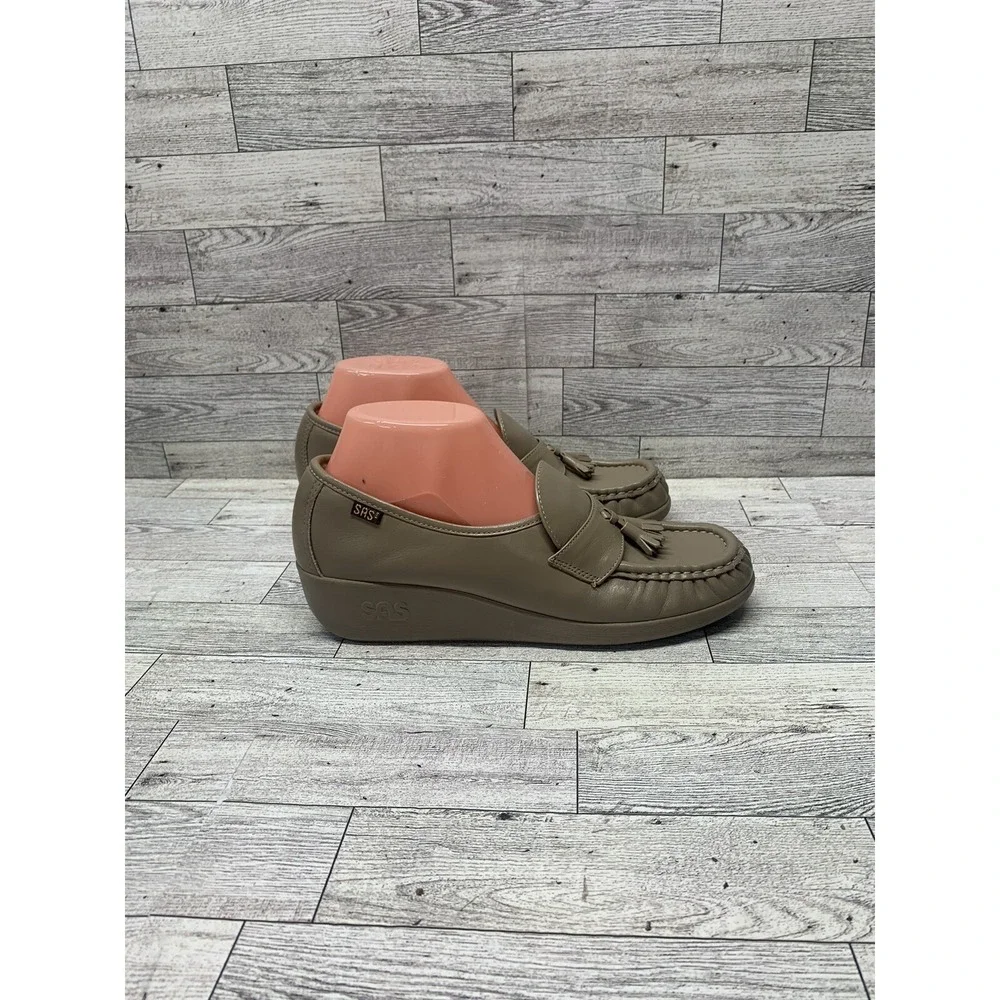 SAS Genuine Leather Loafer Shoes Hand-sewn Tan 8.5S‎